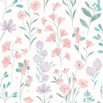 Papel de Parede Folhas e Flores - Le Jardin - M88306 - Vinílico