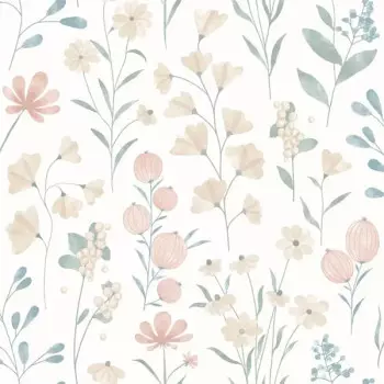 Papel de Parede Folhas e Flores - Le Jardin - M88307 - Vinílico