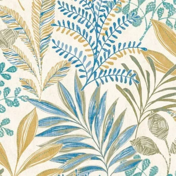Papel de Parede Folhas e Flores - Maison - MN3107 - Lavável, TNT, Texturizado, Vinílico