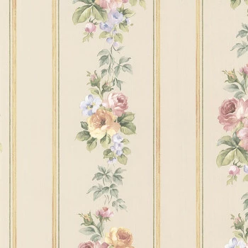Papel de Parede Rose Garden 2 - CN24640 - VINÍLICO - LAVÁVEL 