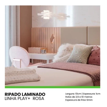 Painel Ripado Laminado EVA ROSA - RPDOD 09