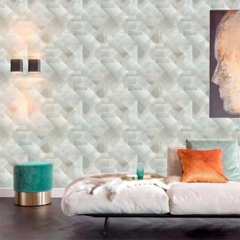 Papel de Parede Geométrico - Marbelina II - UR3209 - Lavável, Texturizado, Vinílico